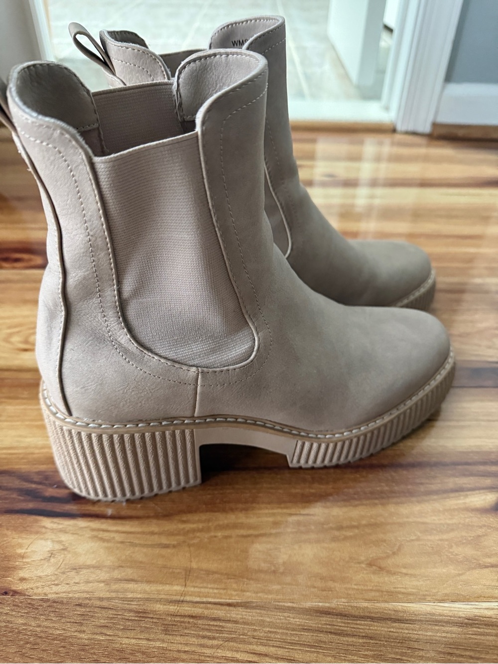 AND dolce vita Taupe Chelsea Ankle Booties with Lug Sole